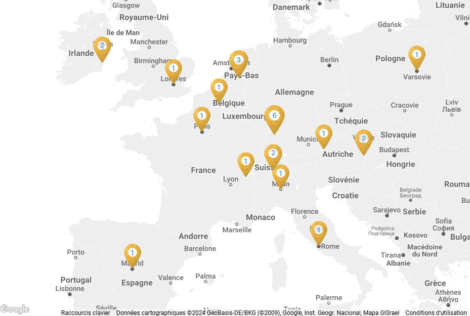 Carte des data-centers SAP en Europe